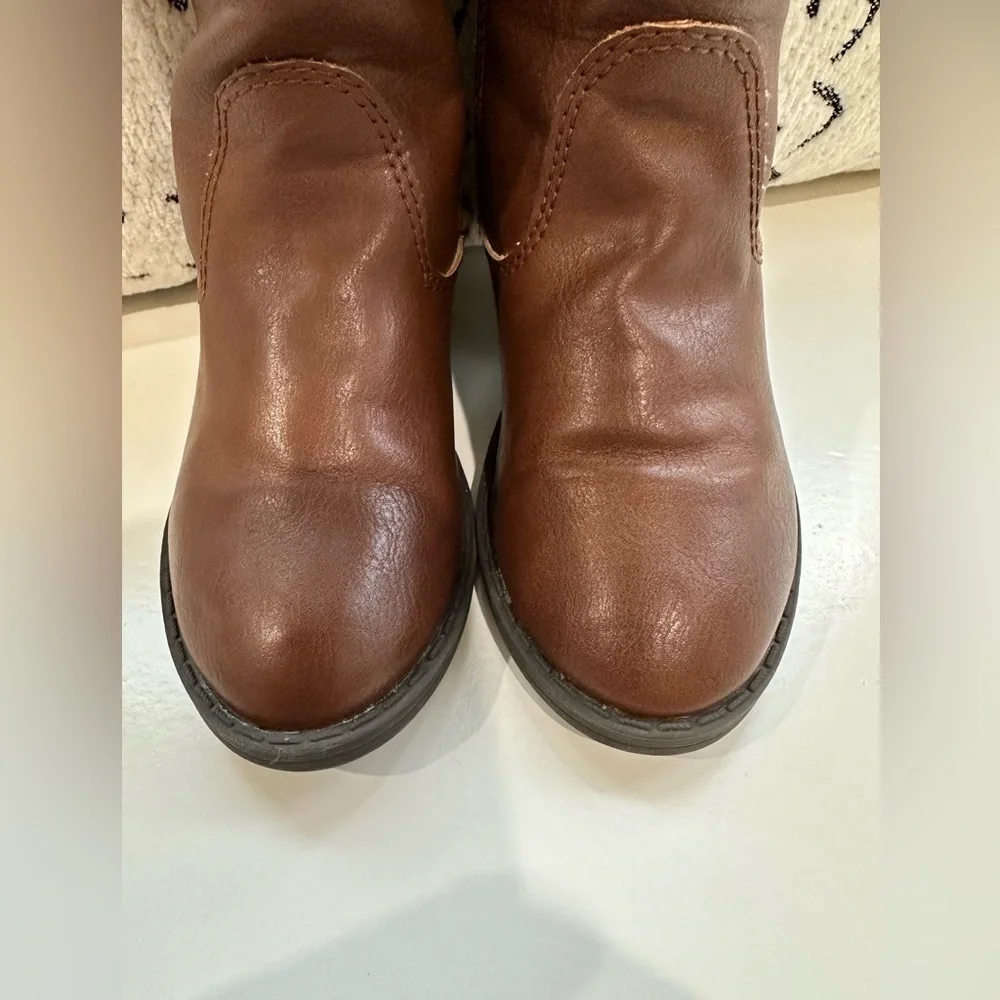 Jessica Simpson girls size 10 width M boots leather brown buckle fall riding​